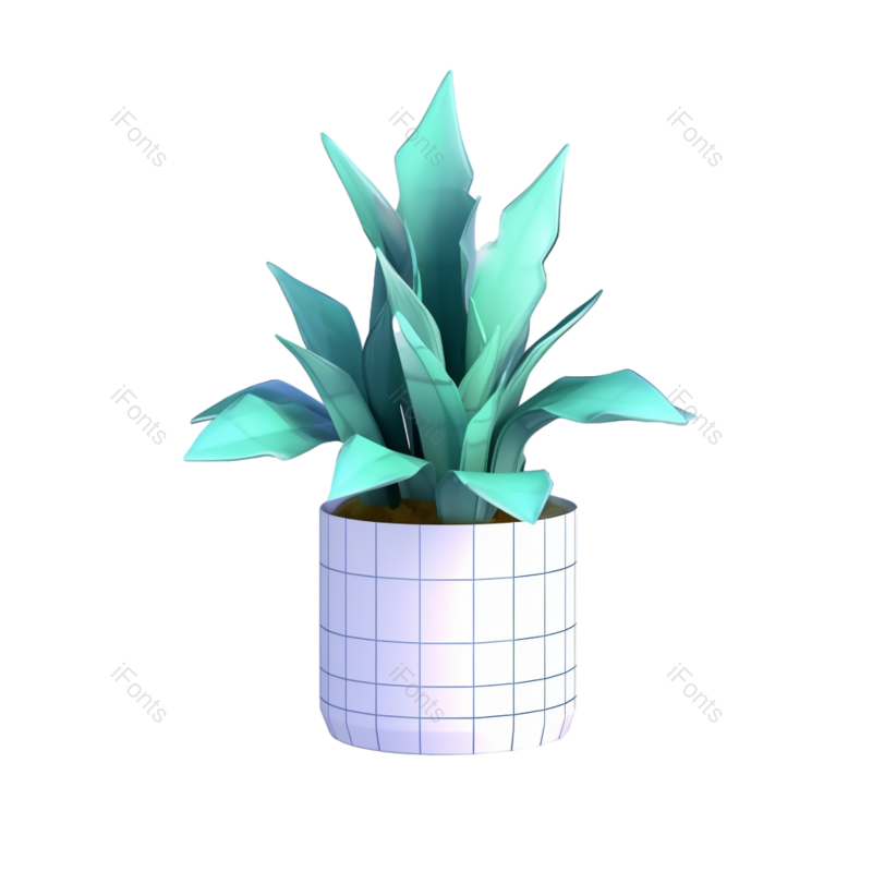 蓝色背景图片,花盆元素,盆栽PNG,盆栽植物免抠素材